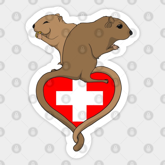 Gerbil Switzerland (dark) Sticker by RampArt